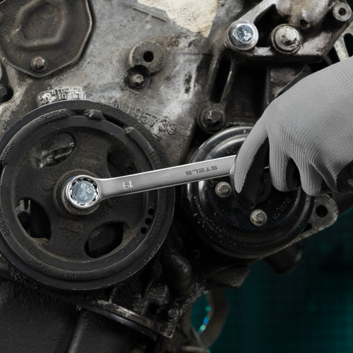 Набор ключей комбинированных, 8-19 мм, 8 шт, CrV, матовый хром Stels по ценам производителя в Екатеринбурге с доставкой по всей России