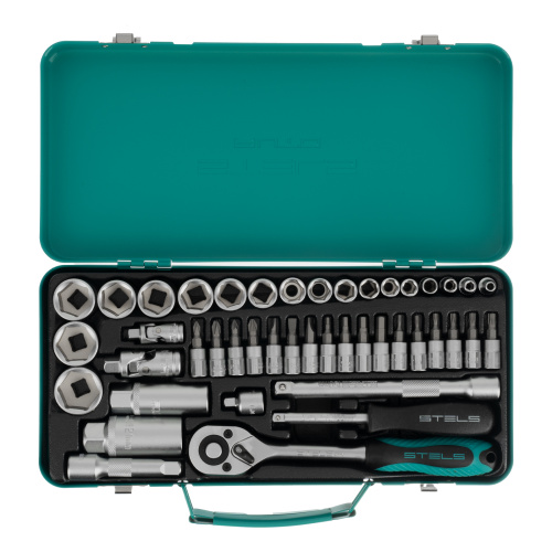 Набор торцевых головок с трещоткой, 1/4"и 3/8", 44 предмета Stels по ценам производителя в Екатеринбурге с доставкой по всей России