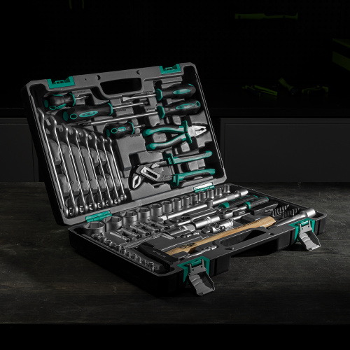 Набор инструментов, 1/2", 1/4", CrV, пластиковый кейс 76 предметов Stels по ценам производителя в Екатеринбурге с доставкой по всей России