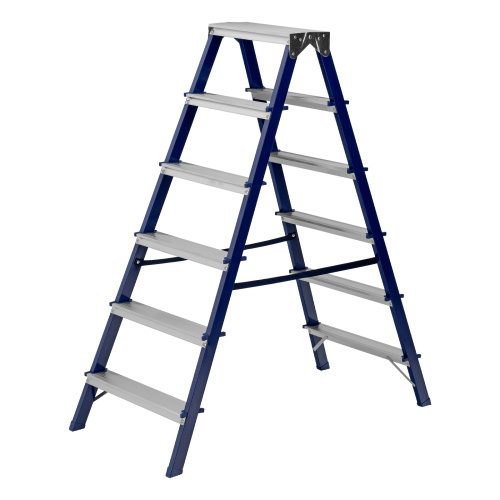 Стремянка двусторонняя 6 ступеней, стальная, Сибртех по ценам производителя в Екатеринбурге с доставкой по всей России