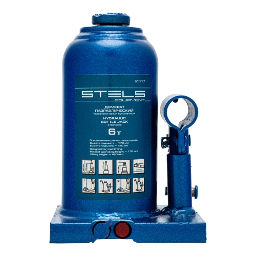 Домкрат гидравлический бутылочный телескопический, 6 т, H подъема 170-420 мм Stels по ценам производителя в Екатеринбурге с доставкой по всей России