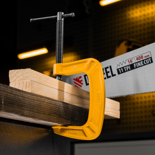 Струбцина G-образная, усиленная, 75 мм Denzel по ценам производителя в Екатеринбурге с доставкой по всей России