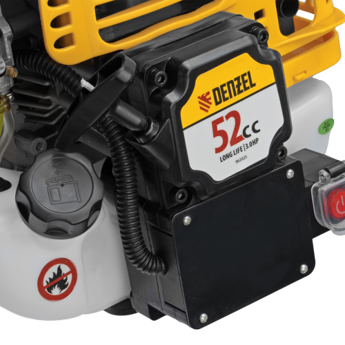 Триммер бензиновый DT-52E, 52 см3, неразъемная штанга, электростартер, состоит из 2 частей Denzel по ценам производителя в Екатеринбурге с доставкой по всей России