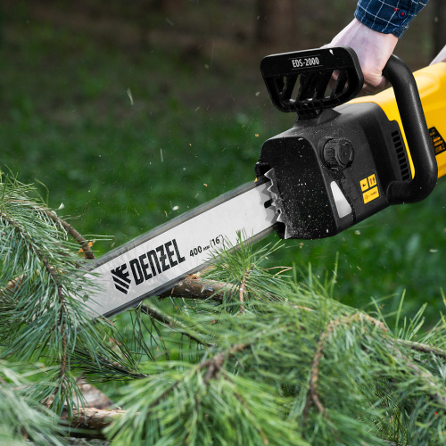 Пила цепная электрическая EDS-2000, 2 кВт,продольная, шина 40 см, шаг 3/8, паз 1.3 мм, 56 звеньев Denzel по ценам производителя в Екатеринбурге с доставкой по всей России