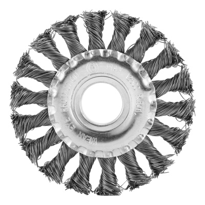 Щетка для УШМ, 100 мм, посадка 22.2 мм, плоская, крученая проволока 0.5 мм Сибртех по ценам производителя в Екатеринбурге с доставкой по всей России