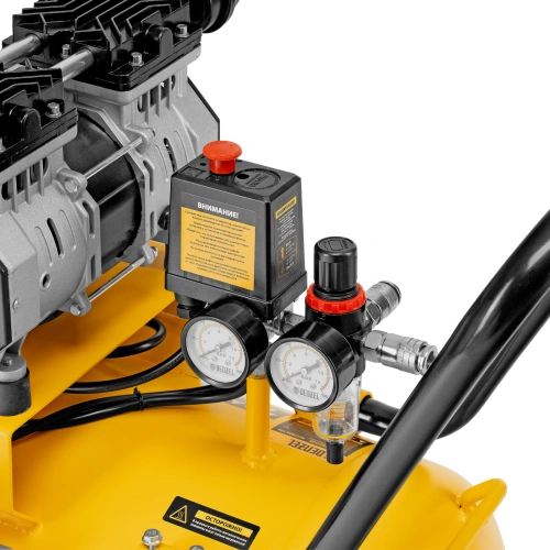 Компрессор безмасляный, малошумный  DLS 2250/100, 2250 Вт, 3x750, 100 л, 410 л/мин блок управления/ Denzel по ценам производителя в Екатеринбурге с доставкой по всей России