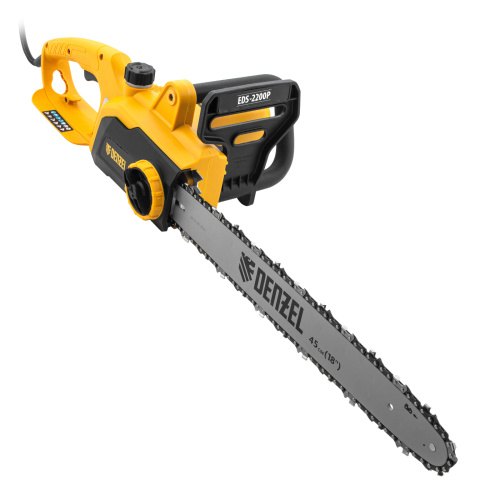 Пила цепная электрическая EDS-2200P, 2.2 кВт,поперечная, шина 45 см, шаг 3/8, паз 1.3 мм, 63 звена Denzel по ценам производителя в Екатеринбурге с доставкой по всей России