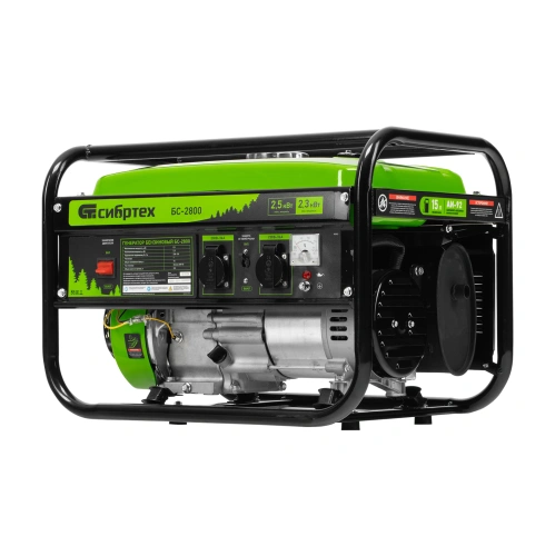 Генератор бензиновый БС-2800, 2.5 кВт, 230В, четырехтактный, 15 л, ручной стартер Сибртех по ценам производителя в Екатеринбурге с доставкой по всей России