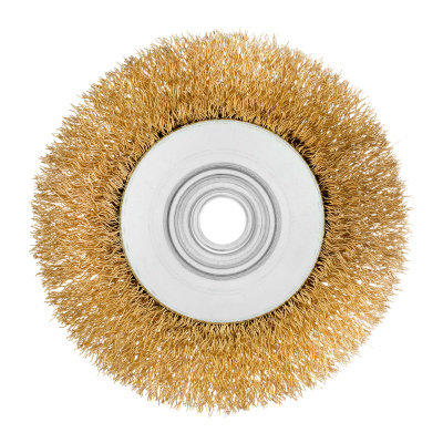 Щетка для УШМ, 100 мм, М14, "тарелка", латунированная витая проволока Matrix по ценам производителя в Екатеринбурге с доставкой по всей России