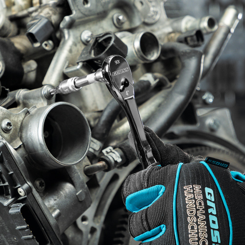 Ключ-трещотка 1/4", CrV, 90 зубьев, усиленный, хром Gross по ценам производителя в Екатеринбурге с доставкой по всей России