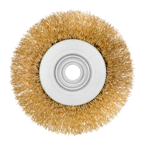 Щетка для УШМ, 100 мм, М14, "тарелка", латунированная витая проволока Matrix по ценам производителя в Екатеринбурге с доставкой по всей России