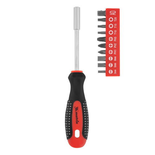 Отвертка с набором бит, 11 шт, Fusion, CrV, трехкомпонентная рукоятка "Anti slip" Matrix по ценам производителя в Екатеринбурге с доставкой по всей России