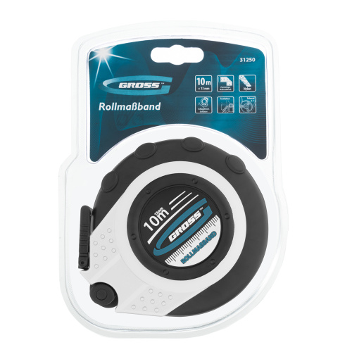Рулетка геодезическая 10 м х 13 мм, закрытый корпус, металлическая лента, нейлон Gross по ценам производителя в Екатеринбурге с доставкой по всей России