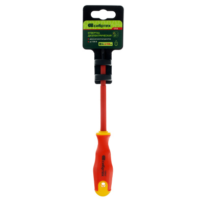 Отвертка диэлектрическая SL4 х 100 мм, CrV, до 1000 В, двухкомпонентная рукоятка Сибртех по ценам производителя в Екатеринбурге с доставкой по всей России