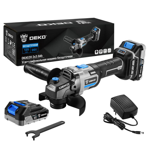 Углошлифовальная машина бесщеточная DEKO DKAG20, 20В, 2*3.0Ач по ценам производителя в Екатеринбурге с доставкой по всей России