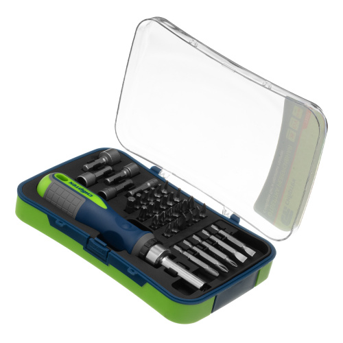 Отвертка реверсивная с набором бит и торцевыми головками, 35 шт, CrV Сибртех по ценам производителя в Екатеринбурге с доставкой по всей России