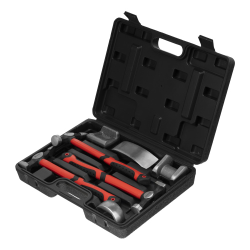 Набор рихтовочный, 3 молотка с фибергласовыми ручками, 4 наковальни, пластиковый бокс Matrix по ценам производителя в Екатеринбурге с доставкой по всей России