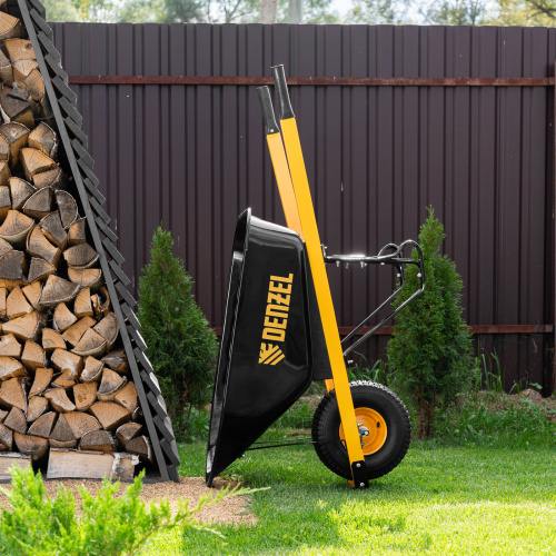 Тачка строительная, усиленная, объем 140 л, 230 кг, колесо 15х6.00-6 Denzel по ценам производителя в Екатеринбурге с доставкой по всей России