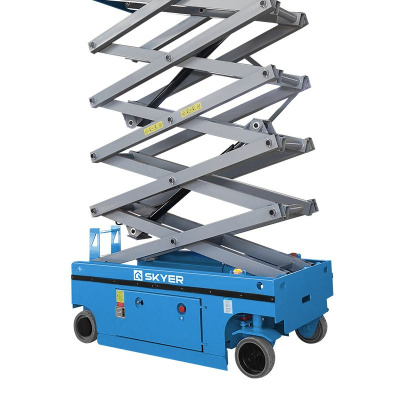 Самоходный ножничный подъемник с выдвижной платформой SKYER PL1435 по ценам производителя в Екатеринбурге с доставкой по всей России