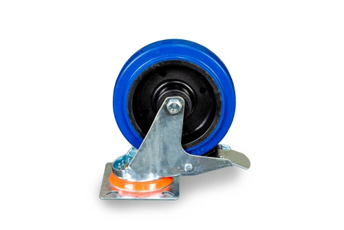 Колесо поворотное из эластичной резины MW100 125 мм с тормозом по ценам производителя в Екатеринбурге с доставкой по всей России