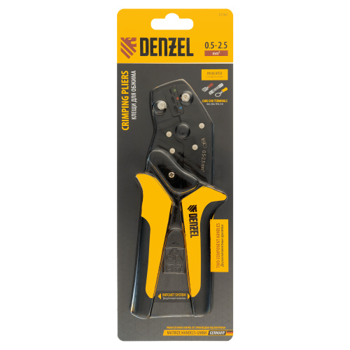 Клещи для обжима изолир. наконечников НКИ и НВИ, разъемов РПИ, гильз ГСИ, 0,5 - 2,5 мм2 Denzel по ценам производителя в Екатеринбурге с доставкой по всей России
