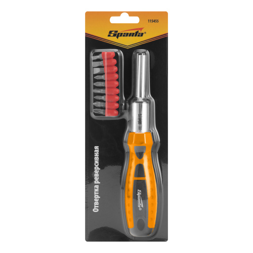 Отвертка реверсивная, набор бит, 10 шт, CrV Sparta по ценам производителя в Екатеринбурге с доставкой по всей России