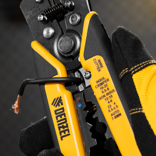 Щипцы для зачистки электропроводов 0,2-6 мм², функция обрезания проводов Denzel по ценам производителя в Екатеринбурге с доставкой по всей России