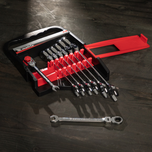 Набор ключей комбинированных, трещеточных шарнирных 8 шт Matrix по ценам производителя в Екатеринбурге с доставкой по всей России