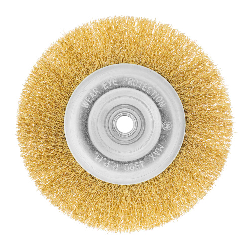 Щетка для УШМ, 150 мм, М14, плоская, латунированная витая проволока Matrix по ценам производителя в Екатеринбурге с доставкой по всей России