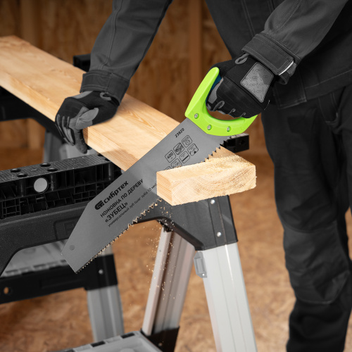 Ножовка по дереву "Зубец", 400 мм, шаг зуба 10 мм, каленый зуб 2D, двухкомпонентная рукоятка Сибртех по ценам производителя в Екатеринбурге с доставкой по всей России