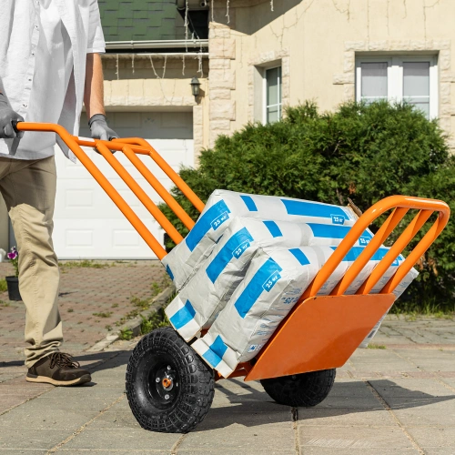 Тележка ручная 2-х колесная, усиленная, г/п 250кг, откидная платформа 530х400мм Сибртех по ценам производителя в Екатеринбурге с доставкой по всей России