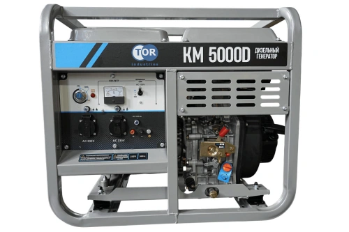 Генератор дизельный 5,0 кВт 220В с электростартером и колесами TOR KM5000D по ценам производителя в Екатеринбурге с доставкой по всей России