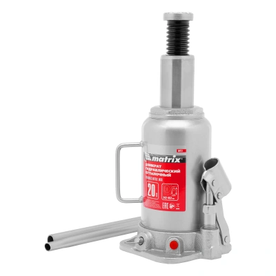 Домкрат гидравлический бутылочный, 20 т, высота подъема 242-452 мм Matrix