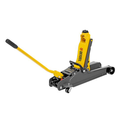 Домкрат гидравлический подкатной с фиксатором, 2,5 т,  85-385 мм, в пласт. кейсе Denzel по ценам производителя в Екатеринбурге с доставкой по всей России