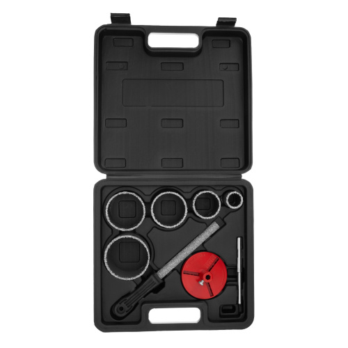 Набор коронок по керамической плитке, 33-53-67-73-83 мм, напил, в пластиковом боксе, шестигранный хвостовик Matrix по ценам производителя в Екатеринбурге с доставкой по всей России