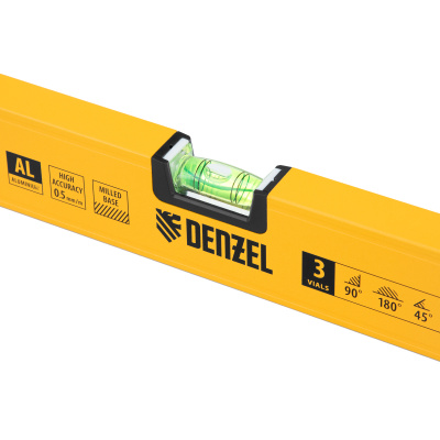 Уровень алюминиевый, магнит, фрезерованный, 3 глазка (1 зеркал.) 0,5 мм/м, 1200 мм Denzel по ценам производителя в Екатеринбурге с доставкой по всей России
