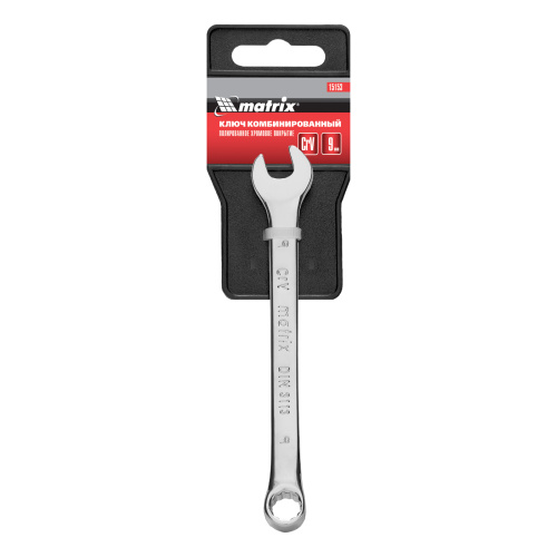 Ключ комбинированный, 9 мм, CrV, полированный хром Matrix по ценам производителя в Екатеринбурге с доставкой по всей России