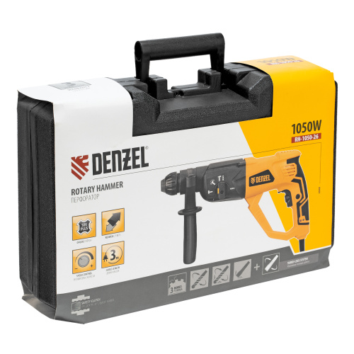 Перфоратор электрический RH-1050-26, SDS-plus, 1050 Вт, 3.2 Дж, 3 плюс 1 режим Denzel по ценам производителя в Екатеринбурге с доставкой по всей России