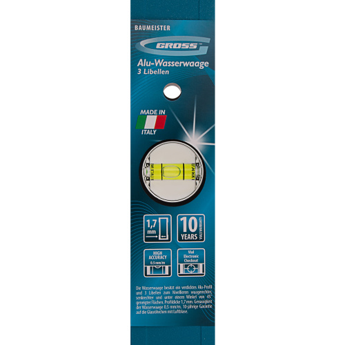 Уровень алюминиевый усиленный, 800 мм, 3 глазка Gross по ценам производителя в Екатеринбурге с доставкой по всей России