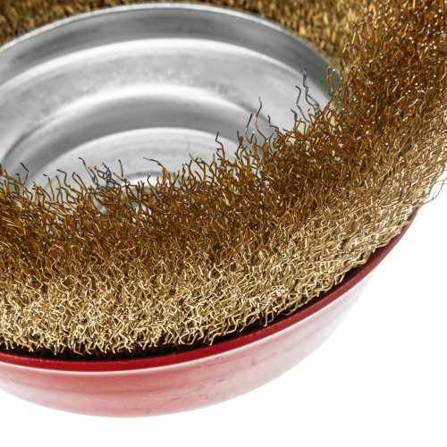 Щетка для УШМ, 150 мм, М14, "чашка", латунированная витая проволока Matrix по ценам производителя в Екатеринбурге с доставкой по всей России