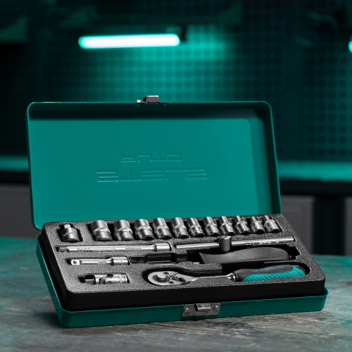 Набор торцевых головок с трещоткой, 1/4", 18 предметов Stels по ценам производителя в Екатеринбурге с доставкой по всей России