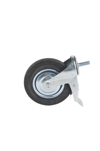 Колесо поворотное SCtB 80 200 мм резина с болтом и тормозом (F) по ценам производителя в Екатеринбурге с доставкой по всей России