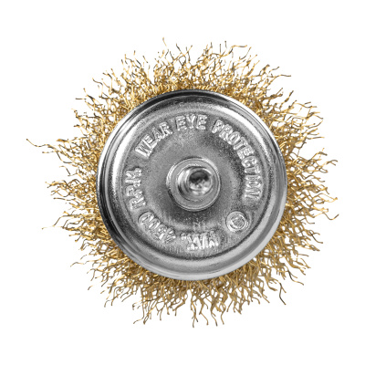 Щетка для дрели, 50 мм, "чашка" со шпилькой, латунированная витая проволока Matrix по ценам производителя в Екатеринбурге с доставкой по всей России