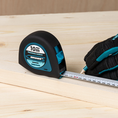Рулетка "Ergonomisch",10 м x 25 мм,магнитный обрезиненный зацеп Gross по ценам производителя в Екатеринбурге с доставкой по всей России