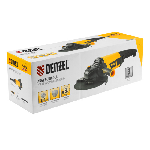 Машина шлифовальная угловая AG230-2600, 2600 Вт, 230 мм, 6000 об/мин Denzel по ценам производителя в Екатеринбурге с доставкой по всей России
