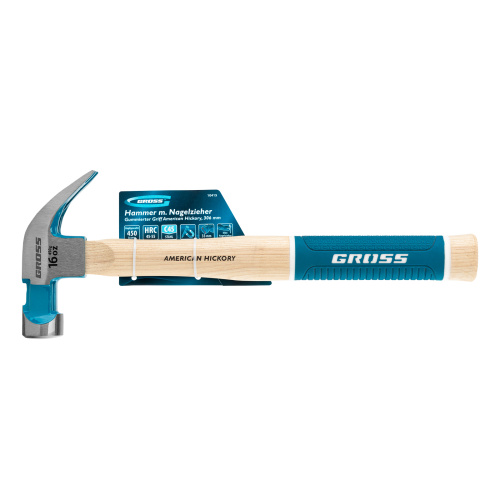 Молоток-гвоздодер, 450 г, угол 45, магнит, обрезиненная рукоятка American hickory GROSS по ценам производителя в Екатеринбурге с доставкой по всей России