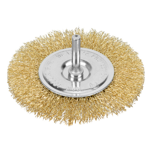 Щетка для дрели 100 мм, плоская со шпилькой, латунированная витая проволока Matrix по ценам производителя в Екатеринбурге с доставкой по всей России