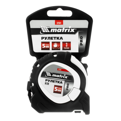 Рулетка Neon,5 м x 19 мм,обрезиненный корпус,3 фиксации,Pro Matrix по ценам производителя в Екатеринбурге с доставкой по всей России
