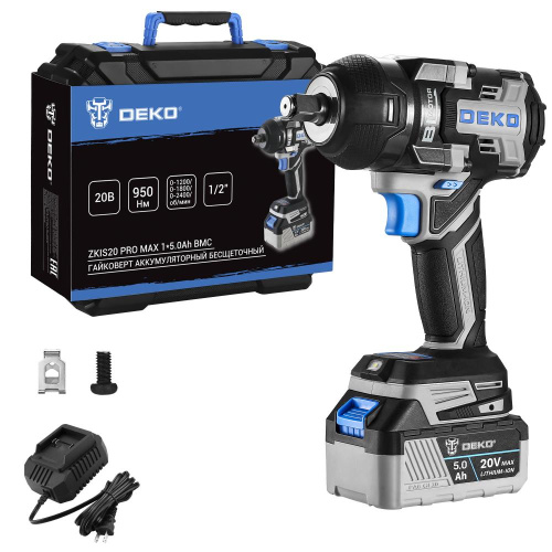 Гайковерт аккумуляторный бесщеточный DEKO ZKIS20 PRO MAX, 20В, 1*5.0Ач, 950 Нм, в кейсе по ценам производителя в Екатеринбурге с доставкой по всей России
