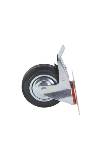 Колесо поворотное резина SCb 63 160 мм с тормозом (F) по ценам производителя в Екатеринбурге с доставкой по всей России